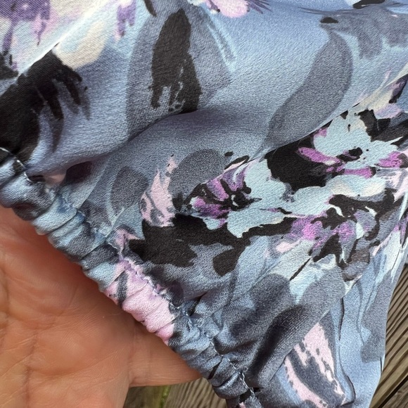 INC International Concepts Blue Gray White Floral Long Sleeve Top Women’s PXL - Picture 4 of 11